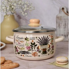 Кастрюля APPETITE 1RC201S Эдем эмал сфер 4,0л стекл/кр