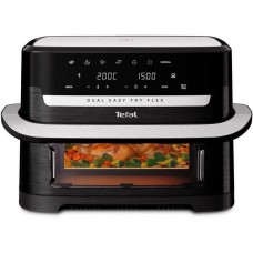 Аэрогриль TEFAL Аэрогриль Dual Easy Fry Flex EY9228E0, черный и серебристый [1510002876]