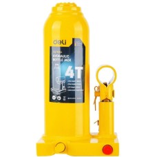 Домкрат DELI Грузоподъёмное оборудование Домкрат бутылочный гидравлический DQ71004 макс.грузоподъемность 4 т, высота подхвата 190мм, высота подъема 370мм, рабочий ход 120мм, ход выдвижного винта 60мм