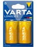 VARTA Батарейка LONGLIFE LR20 D BL2 Alkaline 1.5V (4120)