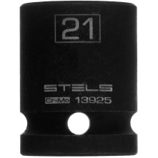 STELS Головка ударная шестигранная, 21 мм, 1/2, CrMo 13925