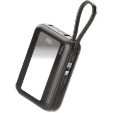 TTEC Внешний аккумулятор ReCharger Mini LCD 20.000mAh PD Powerbank 20W со встроенным кабелем USB-C & Lightning. Цвет: черный