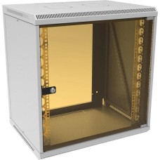 SUPRLAN Шкаф коммутационный (05-1203) настенный 12U 600x450мм пер.дв.стекл направл.под закл.гайки 70кг светло-серый 385мм 21.94кг 620мм металл