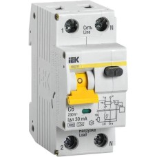 IEK Выключатель автом. дифф. тока MAD22-5-006-C-30 АВДТ 32 6A тип C 6kA 30мА A 1П+Н 230В 2мод белый (упак.:1шт)