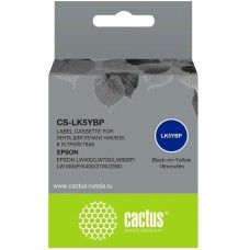 CACTUS Картридж ленточный CS-LK5YBP LK-5YBP черный на желтом 18x9 для Epson LW400/LW700/LW600P/LW1000P/K400/Z700/Z900