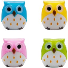 SILWERHOF Точилка для карандашей ручная Owl Солнечная коллекция 2 отверстия пластик ассорти коробка
