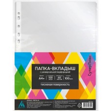 БЮРОКРАТ Папка-вкладыш СуперЛюкс -100TSLUX тисненые A4+ 100мкм (упак.:100шт)