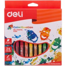 DELI Масляная пастель EC20120 Color Emotion шестигранные 24цв. картон.кор./европод