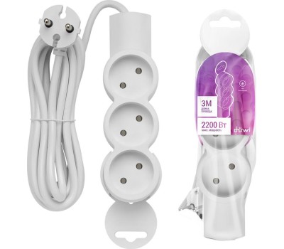 Удлинитель DUWI 32002 1 3 гн. х 3,0 м - белый