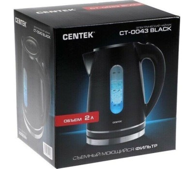 Чайник электрический CENTEK CT-0043 Black (2л. пластик)