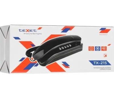 Телефон проводной TEXET TX-215 Black