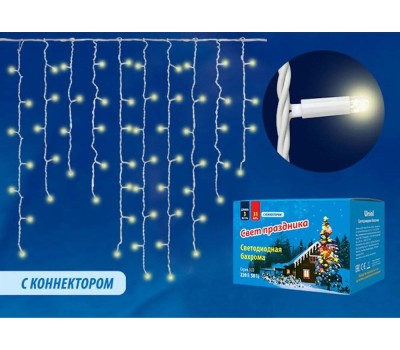 Бахрома с коннекторами UNIEL UL-00003679 ULD-B3010-200/SWK WARM WHITE IP67