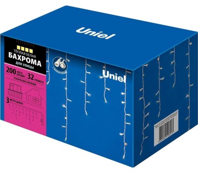 Бахрома с коннекторами UNIEL UL-00003679 ULD-B3010-200/SWK WARM WHITE IP67