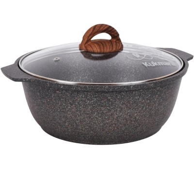 Жаровня КУКМОР жго41а а/пр литая 4,0л стекл/кр Granit ultra original