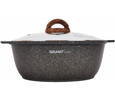 Жаровня КУКМОР жго41а а/пр литая 4,0л стекл/кр Granit ultra original