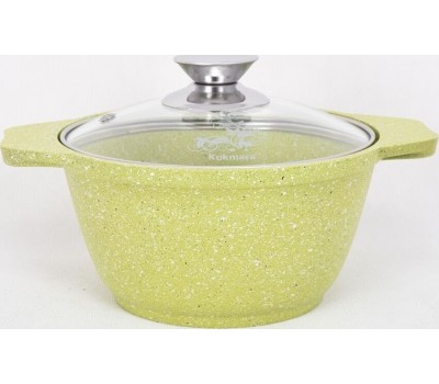 Кастрюля KUKMARA к11tsl а/пр литая 1,0л стекл/кр Trendy style lime
