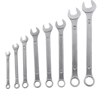 Набор ключей SPARTA Набор ключей комбинированных, 6-19 мм, хромированные, 8 шт, 154605