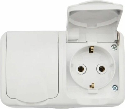 KRANZ (KR-78-0606) БЛОК ГОРИЗОНТАЛЬНЫЙ 2 РОЗЕТКИ MINI OG IP54 С ЗАЗЕМЛЕНИЕМ, О/У, БЕЛЫЙ