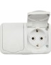 KRANZ (KR-78-0606) БЛОК ГОРИЗОНТАЛЬНЫЙ 2 РОЗЕТКИ MINI OG IP54 С ЗАЗЕМЛЕНИЕМ, О/У, БЕЛЫЙ