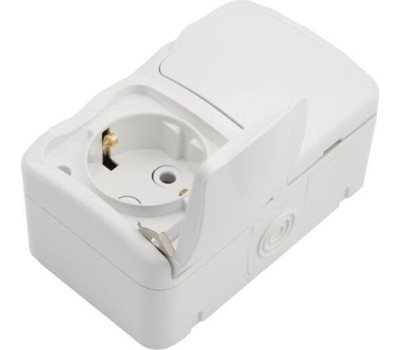 KRANZ (KR-78-0606) БЛОК ГОРИЗОНТАЛЬНЫЙ 2 РОЗЕТКИ MINI OG IP54 С ЗАЗЕМЛЕНИЕМ, О/У, БЕЛЫЙ