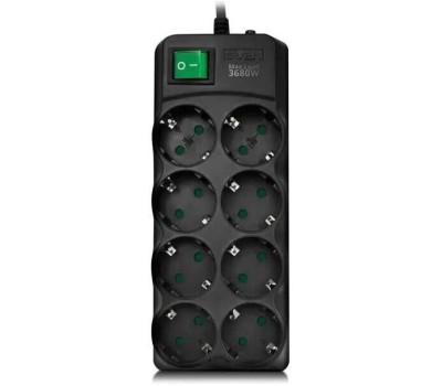 Сетевой фильтр SVEN SF-08E-16 - 8 роз х 5,0 м черный