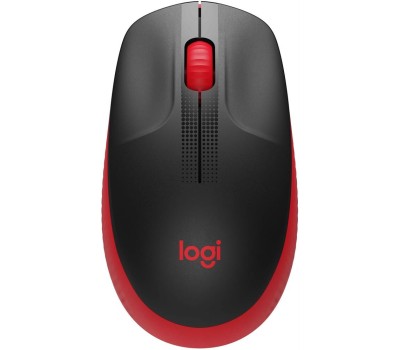 LOGITECH Мышь M190, оптическая, беспроводная, USB, черный и красный [910-005926]