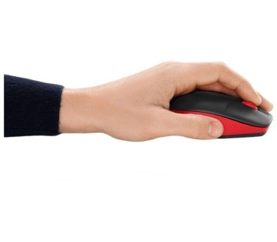 LOGITECH Мышь M190, оптическая, беспроводная, USB, черный и красный [910-005926]