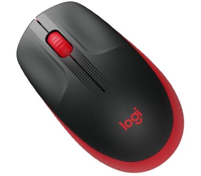 LOGITECH Мышь M190, оптическая, беспроводная, USB, черный и красный [910-005926]