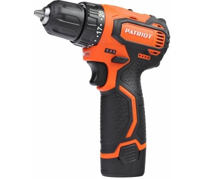 Дрель-шуруповерт аккумуляторная PATRIOT 180201368 BR 368Li, две АКБ Li-Ion, 12В, 2,0 Ач, 45Нм, 2 скорости, кейс, БЕСЩЕТОЧНЫЙ ЭД