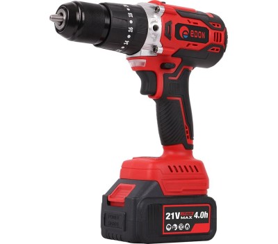 Дрель-шуруповерт EDON UAD-21BL черный/красный 21В, 2аккум., бесщеточный
