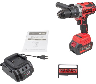Дрель-шуруповерт EDON UAD-21BL черный/красный 21В, 2аккум., бесщеточный
