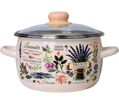 Кастрюля APPETITE 1RC201S Эдем эмал сфер 4,0л стекл/кр