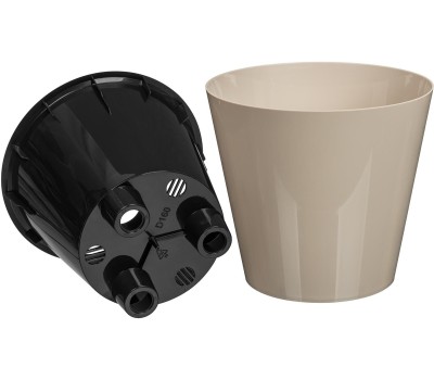 Горшок цветочный HOMVER Rosemary D160мм, 1,6л с дренажной вставкой (бежевый) 221605427/01