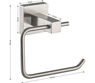 Аксессуары для ванной комнаты GFMARK 87002 Держатель туалетной бумаги, без экрана, из нержавеющей стали, с квадратным основанием, цвет САТИН