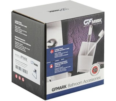 Аксессуары для ванной комнаты GFMARK 87002 Держатель туалетной бумаги, без экрана, из нержавеющей стали, с квадратным основанием, цвет САТИН