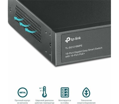 Коммутатор TP-LINK Коммутатор TL-SG1218MPE, управляемый