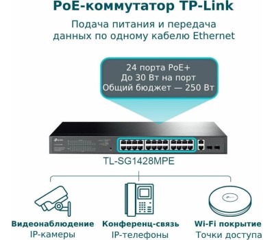 Коммутатор TP-LINK Коммутатор Easy Smart Switch TL-SG1428PE, управляемый
