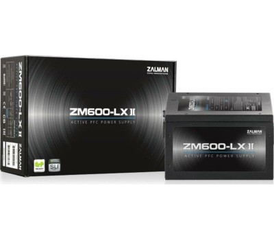 Блок питания ZALMAN Блок питания 600W ZM600-LXII черный (ATX, APFC, 20+4P, 2xPCIe 6+2P, 3хMolex, 6xSATA, 120mm fan, RTL) (ZM600-LXII)