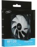 DEEPCOOL Вентилятор для корпуса RF120R (120mm, 1300rpm, 48.9 CFM, 21.9 дБ, Molex, red light, black/white) (DP-FLED-RF120-RD)