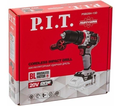 P.I.T. Ударная дрель-шуруповерт PSB20H-13D, 4Ач, без АКБ, без ЗУ