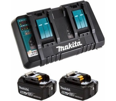 Батарея аккумуляторная MAKITA Батарея аккумуляторная BL1850Bx2 LXT, 18В, 5Ач, Li-Ion, ЗУ в комплекте [191l75-3]