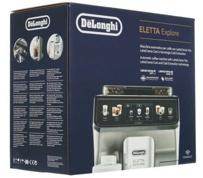 DELONGHI Кофемашина автоматическая ECAM450.86.T, 19Бар, с автоматическим капучинатором, черный/серебристый