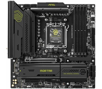 Материнская плата MSI Материнская плата MAG B850M MORTAR WIFI B850, AM5, 4*DDR5, 1*PCIEx16, 1*PCIEx4, 3*M.2, 3*TypeC, 3*USB3.2Gen2, 6*USB3.2Gen1, 4*USB2.0, 4*SATA3.0, 5G, HDMI, M-ATX, RTL