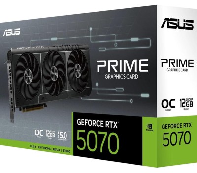 Видеокарта ASUS Видеокарта GeForce RTX5070 12GB GDDR7 192bit 3*DP/HDMI (PRIME-RTX5070-O12G) RTL