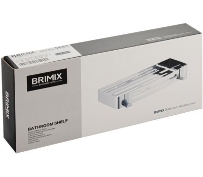 BRIMIX - Полочка литая, прямоугольная, одинарная, из нержавеющей стали, цвет ЧЕРНЫЙ. 5685