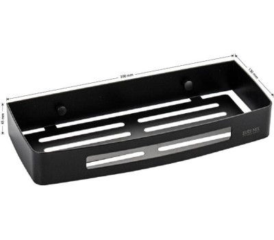 BRIMIX - Полочка литая, прямоугольная, одинарная, из нержавеющей стали, цвет ЧЕРНЫЙ. 5685