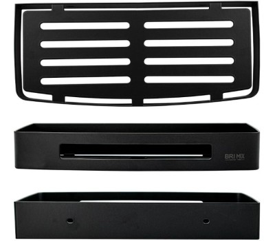 BRIMIX - Полочка литая, прямоугольная, одинарная, из нержавеющей стали, цвет ЧЕРНЫЙ. 5685
