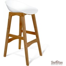 Стул барный SHEFFILTON Стул барный SHT-ST19/S65 белый/светлый орех