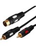 Кабель DIN REXANT (17-2512) ШНУР DIN 5 PIN - 2 RCA, ДЛИНА 1,5 МЕТРА (GOLD)