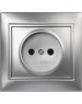 Розетка SMARTBUY (SBE-01s-10-S1-N-c) Венера, 1-местная, серебро
